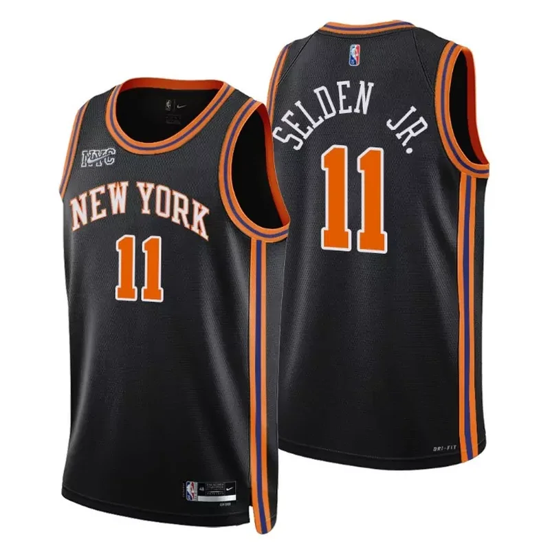 Patrick Ewing New York Knicks Hardwood Classics 1991-92 Hyper Hoops Jersey - Blue NBA - Image 3