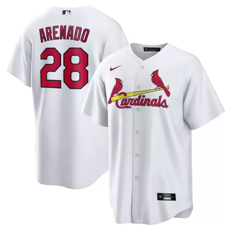 St Louis Cardinals Stitches Button-Down Fashion Jersey Red - Image 5