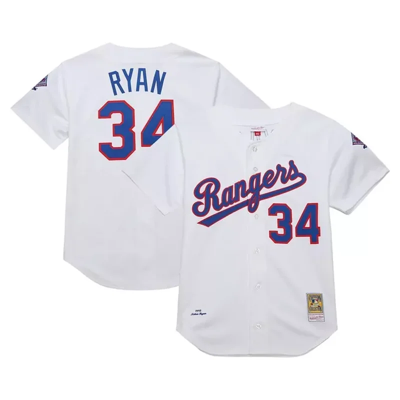Texas Rangers Home Custom Jersey White - Image 5