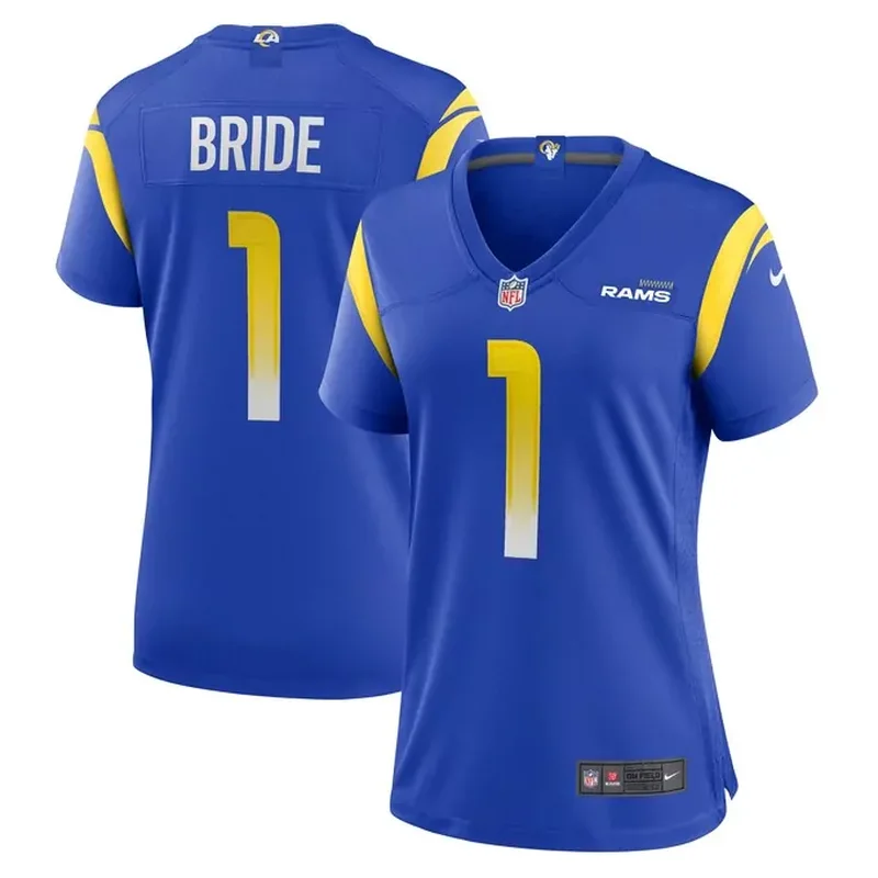 Number 1 Bride Los Angeles Rams Womens Game Jersey Royal