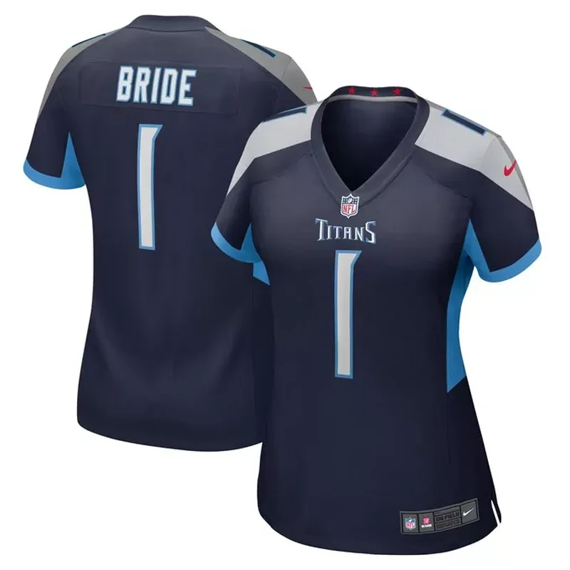 Number 1 Bride Tennessee Titans Womens Game Jersey Navy
