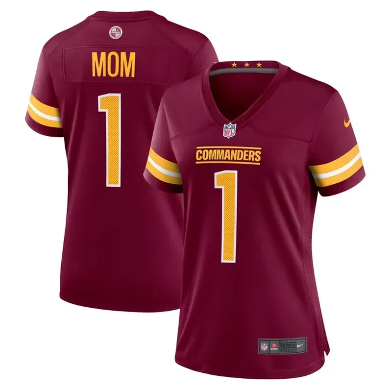 Number 1 Mom Washington Commanders Womens Game Jersey Burgundy