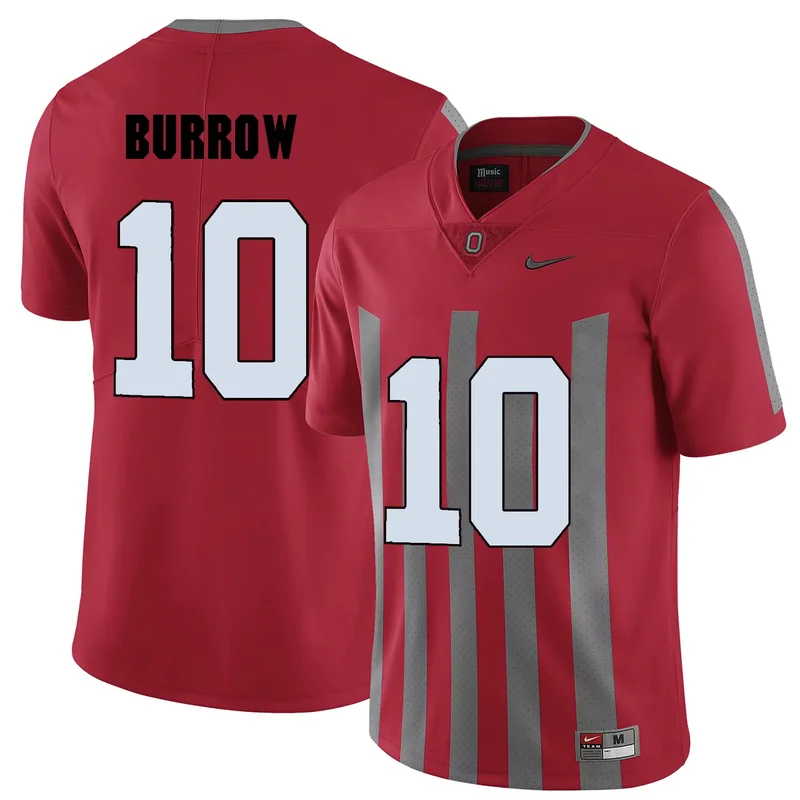 Ohio State Buckeyes 10 Joe Burrow Gray Shadow College Jersey - Image 3