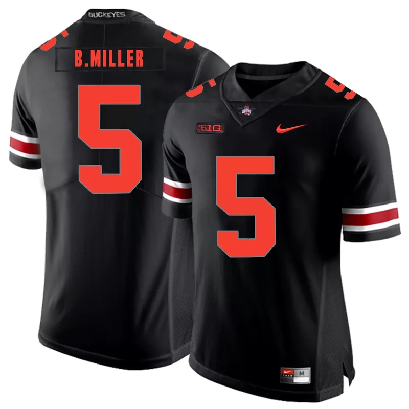 Ohio State Buckeyes 5 Braxton Miller Black Shadow College Jersey