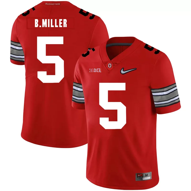 Ohio State Buckeyes 5 Braxton Miller Black Shadow College Jersey - Image 3