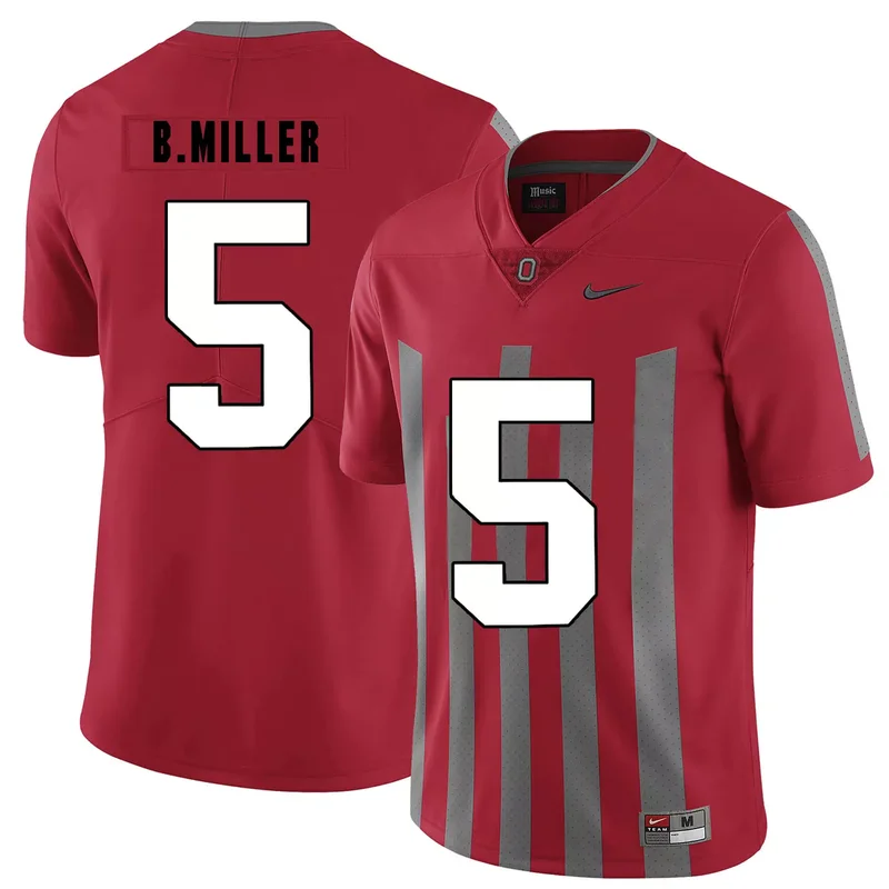 Ohio State Buckeyes 5 Braxton Miller Black Shadow College Jersey - Image 4