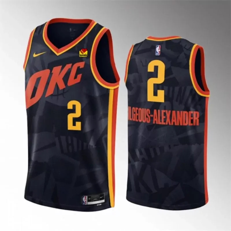 Oklahoma City Thunder #22 Cason Wallace 2023 NBA Draft Men Black 2022 2023 City Edition Basketball jersey - Image 2