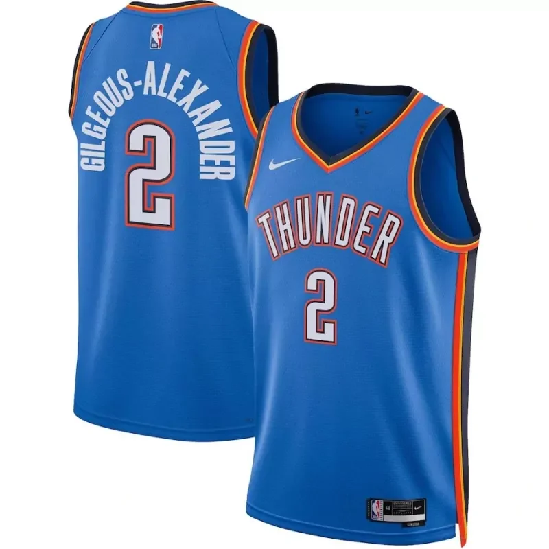 oklahoma city thunder #2 shai gilgeous alexander unisex 202223 Icon edition blue Basketball jersey