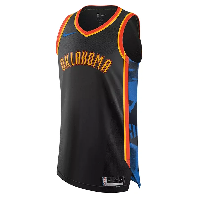 oklahoma city thunder custom 2022 23 city edition black #00 Basketball jersey - Image 5