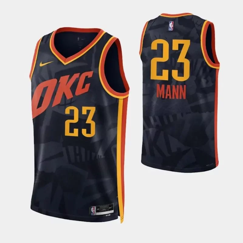 Oklahoma City Thunder #23 Tre Mann 2022 City Edition 75th Anniversary Gray Basketball jersey - Image 4