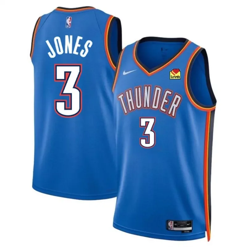 oklahoma city thunder #3 dillon jones blue 2024 draft Icon edition stitched basketball Basketball jersey