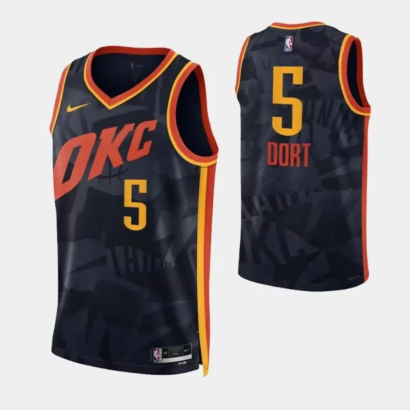 Oklahoma City Thunder #22 Cason Wallace 2023 NBA Draft Men Black 2022 2023 City Edition Basketball jersey - Image 5