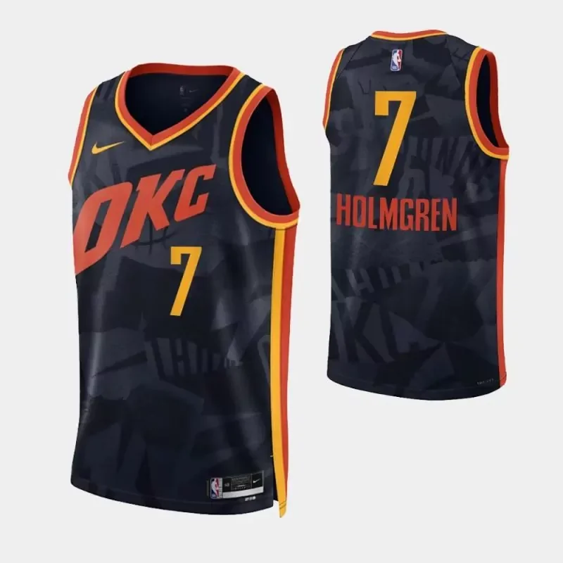 oklahoma city thunder #7 chet holmgren 2023 24 city edition swingman Basketball jersey