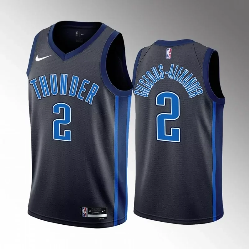 oklahoma city thunder shai gilgeous alexander 2022 23 city edition black #2 Basketball jersey