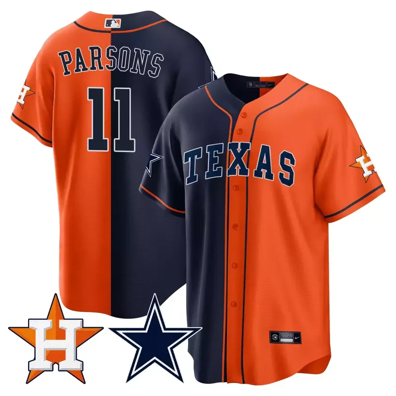 Orange Navy Jos Altuve Split Astros Cowboys Cool Base Jersey All Stitched - Image 4