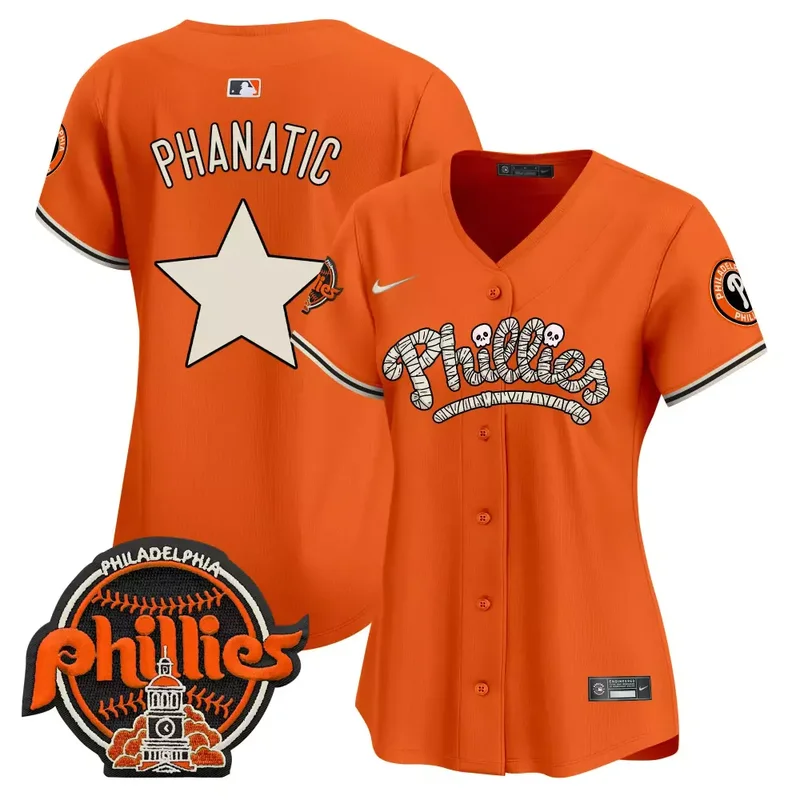 Orange Bryson Stott Phillies Halloween Vapor Premier Limited Jersey All Stitched - Image 5