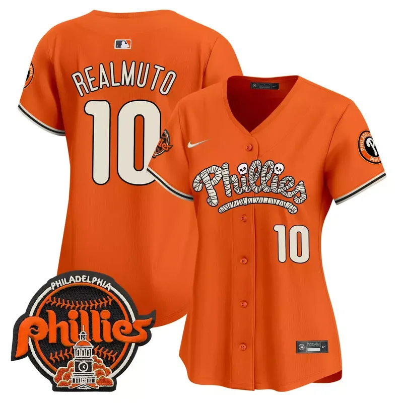 Orange Bryson Stott Phillies Halloween Vapor Premier Limited Jersey All Stitched - Image 2