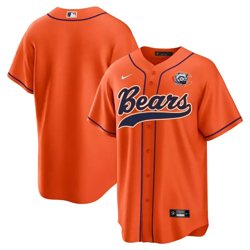 Orange Cole Kmet Bears Throwback Baseball Jersey All Stitched - Image 2