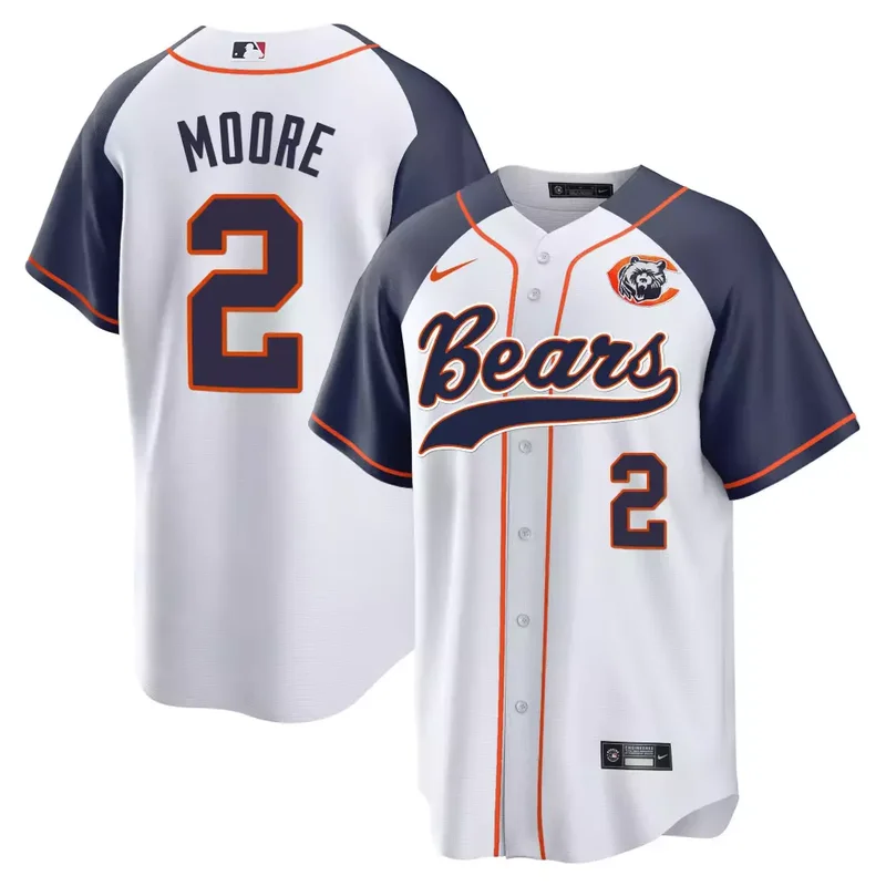 Orange Cole Kmet Bears Throwback Baseball Jersey All Stitched - Image 5