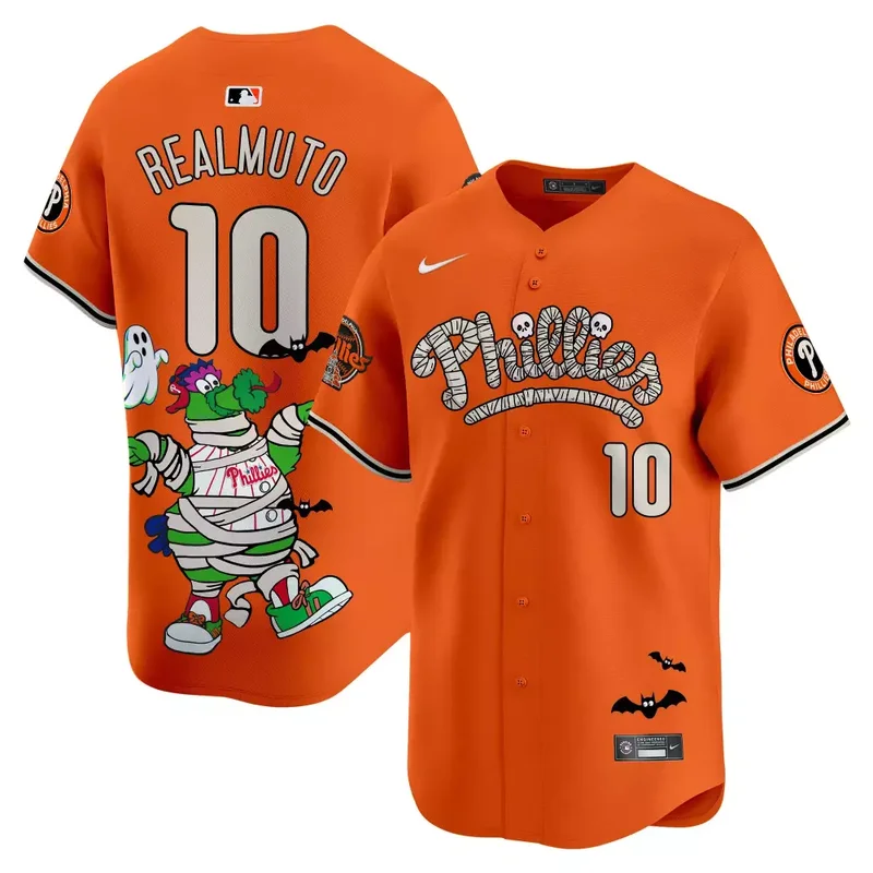 Orange J T Realmuto Unisex Phillies Phanatic Halloween Vapor Jersey Printed