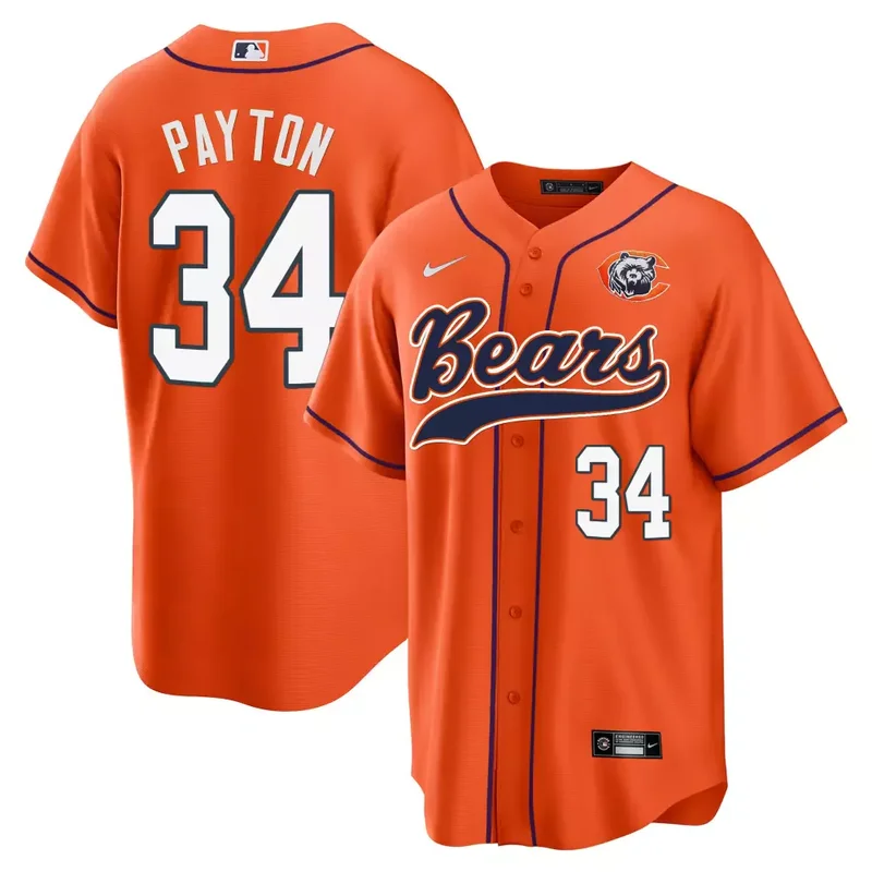 Orange Justin Fields Bears Throwback Baseball Jersey All Stitched - Image 5