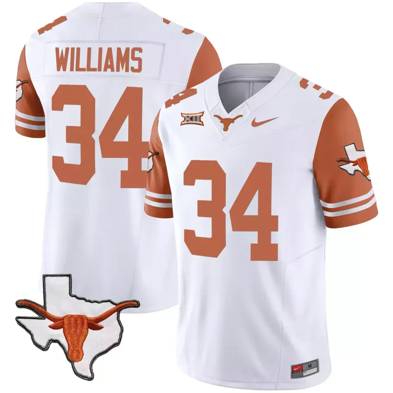 Orange Sleeves Quinn Ewers Texas Longhorns Vapor Limited Jersey All Stitched - Image 3