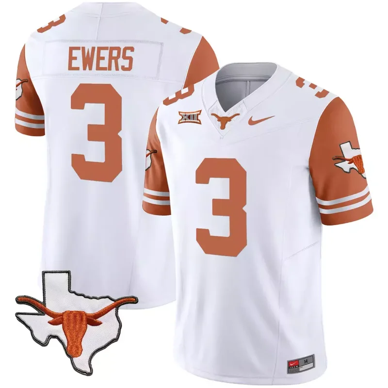 Orange Sleeves Quinn Ewers Texas Longhorns Vapor Limited Jersey All Stitched