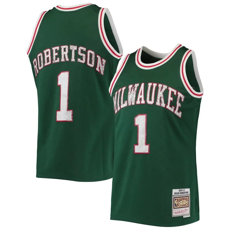 Oscar Robertson Milwaukee Bucks 1996-97 Hardwood Classics NBA 75th Anniversary Diamond Jersey - Green