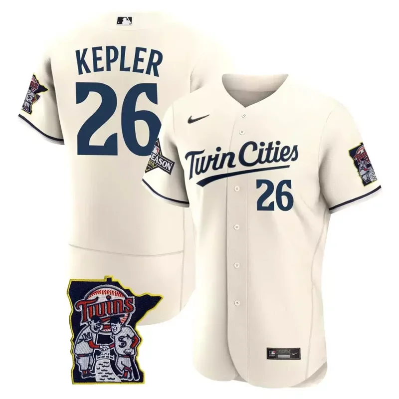 Pablo L pez White Minnesota Twins Flex Base Postseason Patch Jersey All Stitched - Image 3