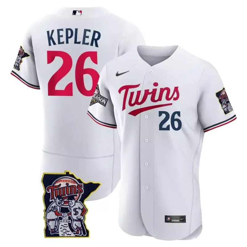 Pablo L pez White Minnesota Twins Flex Base Postseason Patch Jersey All Stitched - Image 5