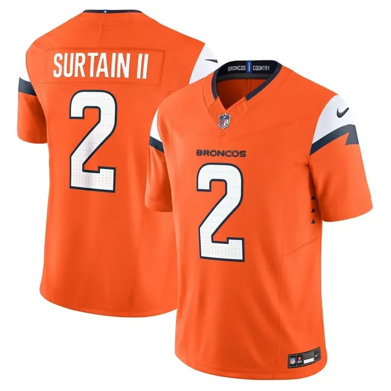 Patrick Surtain II Denver Broncos Mile High Collection Vapor Fuse Jersey Orange