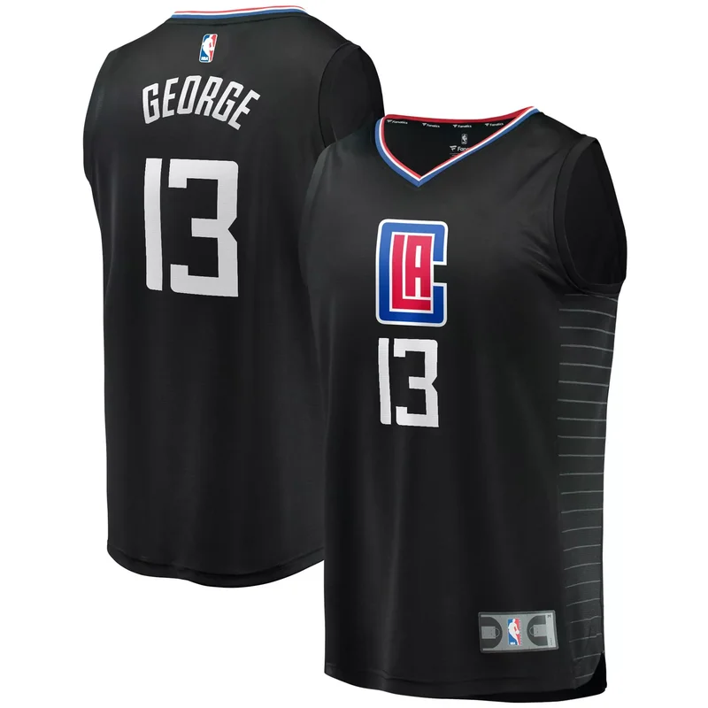 Paul George La Clippers 2020/21 Fast Break Player Jersey - Black - Statement Edition NBA