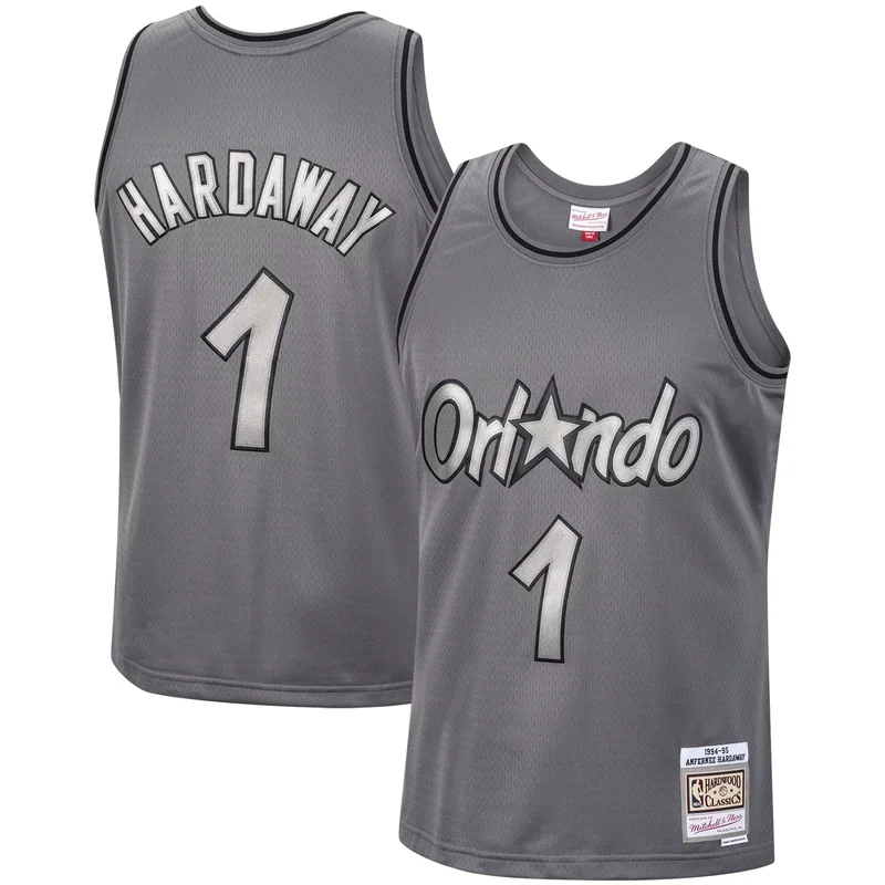 Penny Hardaway Orlando Magic Hardwood Classics Retired Player 1994/95 Metal Works Jersey - Charcoal NBA