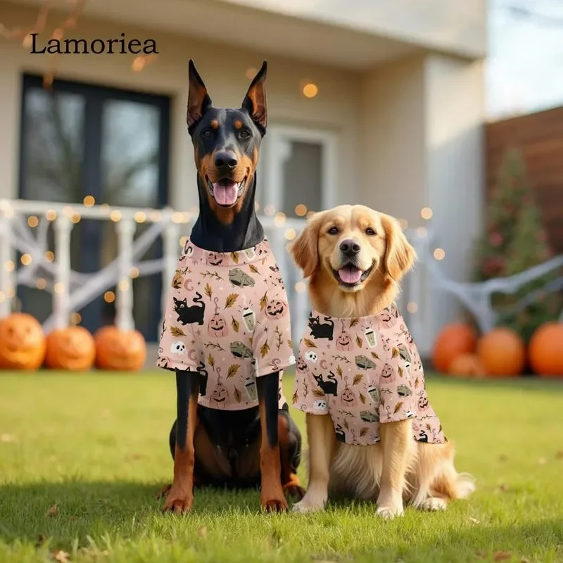 Personalized Dog Halloween Gift Pet Furry Costume Paw Print Pajamas Custom Shirts Spooky Season