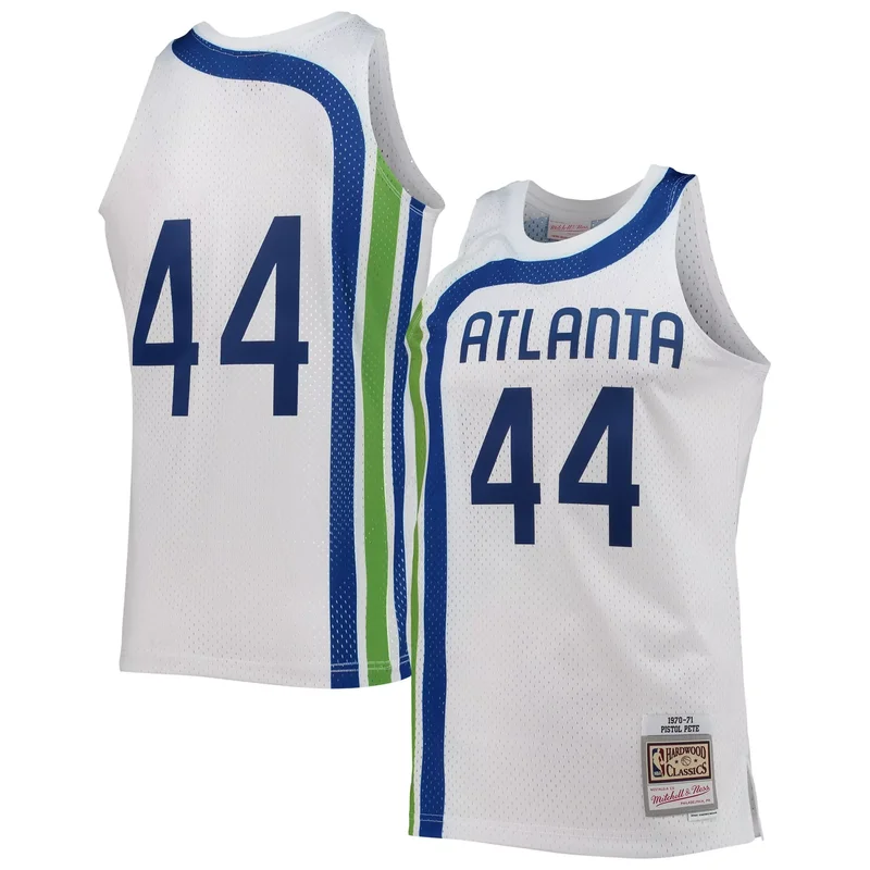 Pete Maravich Atlanta Hawks 1970-71 Hardwood Classics Jersey - White NBA
