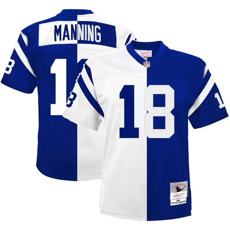Peyton Manning Indianapolis Colts Split Legacy Jersey White/Royal