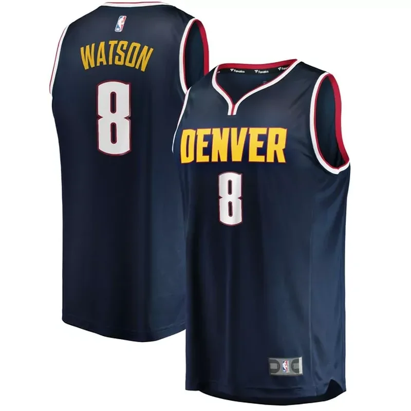 Peyton Watson Denver Nuggets 2022 NBA Draft First Round Pick Fast Break Player Jersey Icon Edition Navy