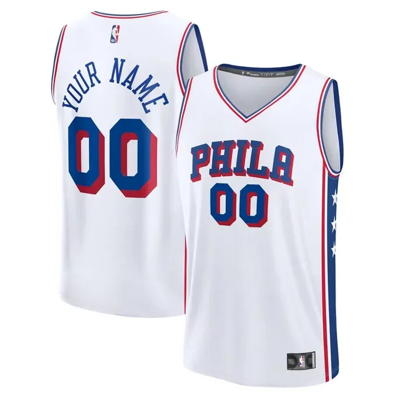 Philadelphia 76ers Custom Fast Break Jersey White Association Edition