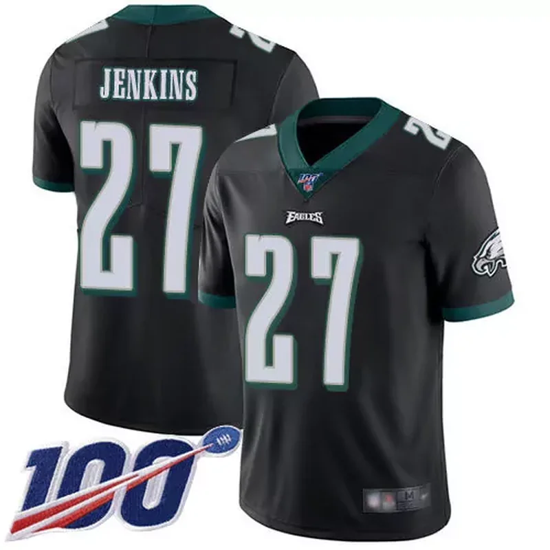 Philadelphia Eagles #27 Malcolm Jenkins Black Alternate Men's Stitched 100th Season Jersey