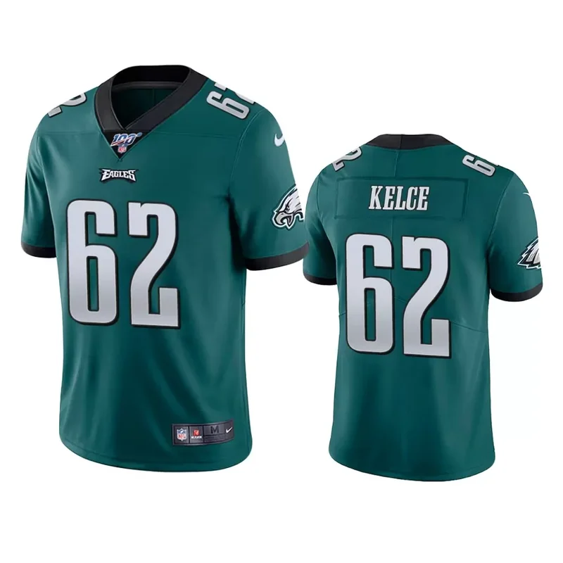 Philadelphia Eagles Jason Kelce Midnight Green 100th Season Vapor Jersey