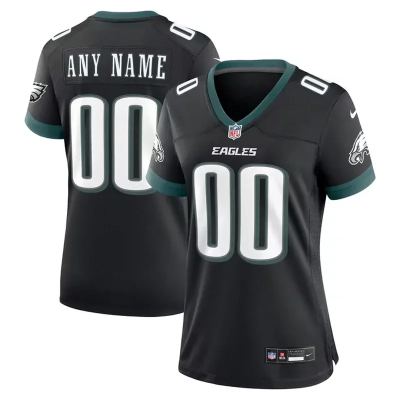 Philadelphia Eagles Womens Alternate Custom Game Jersey Black