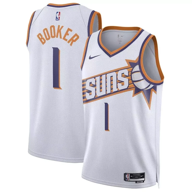 Phoenix Suns #1 Devin Booker Unisex Jersey - White - Association Edition