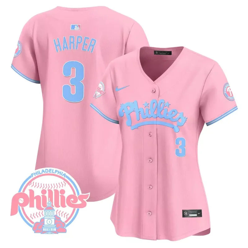 Pink Bryce Harper Phillies Bubblegum Pink Vapor Premier Limited Jersey All Stitched