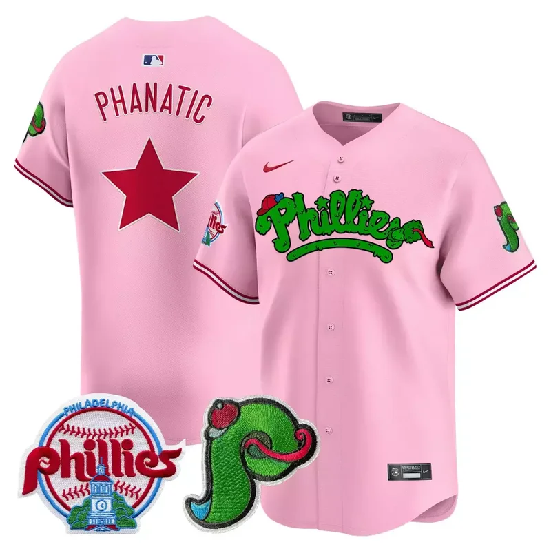 Pink Phanatic Unisex Phillies Phanatic Patch Vapor Premier Limited Jersey V3 All Stitched