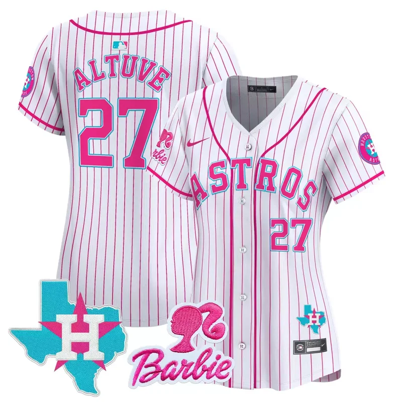 Pink Stripe Alex Bregman Astros Barbie Patch Vapor Premier Limited Jersey All Stitched - Image 2