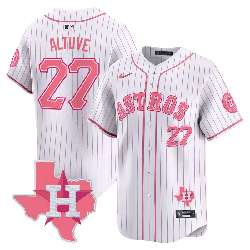PinStripe CJ Stroud Unisex Astros Bubblegum Pink Vapor Premier Limited Jersey V2 All Stitched - Image 4