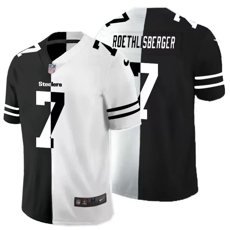 Pittsburgh Steelers Ben Roethlisberger #7 NFL 2020 Black And White Jersey