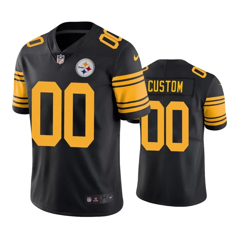 Pittsburgh Steelers Custom Black Color Rush Jersey
