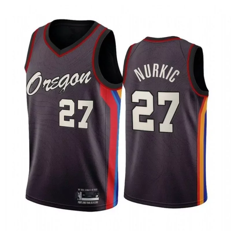 Portland Trail Blazers Damian Lillard #0 NBA Golden Black Jersey - Image 3