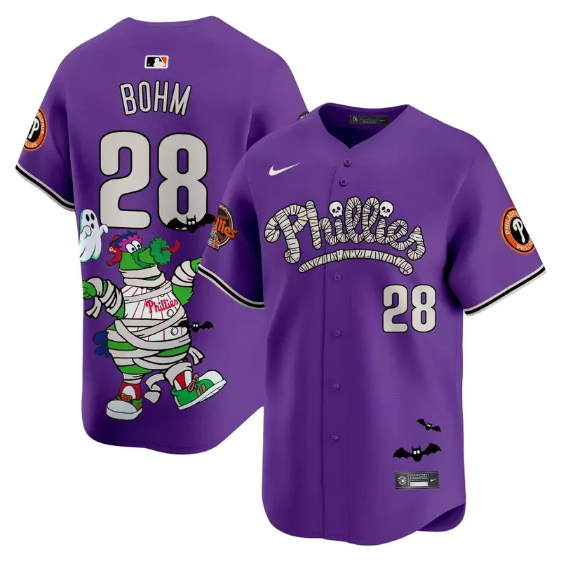Purple Alec Bohm Unisex Phillies Phanatic Halloween Vapor Jersey Printed